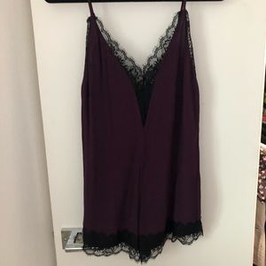 Lacey silk(ish) romper
